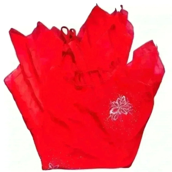 🌸🌹SHEER MESH RED FLOWY FAIRY Y2K DRESS🌹🌸 - Picture 4 of 4